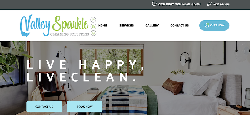 Captura de Imagen del Sitio Web de Limpieza de Valley Sparkle Cleaning Solutions
